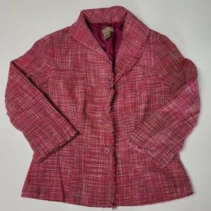EUC Sigrid Olsen Silk Pink Tweed Blazer